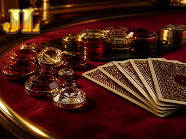 Cards on a JLBET poker table